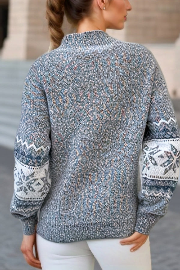 Chic Christmas Turtleneck with Snowflake Sweater