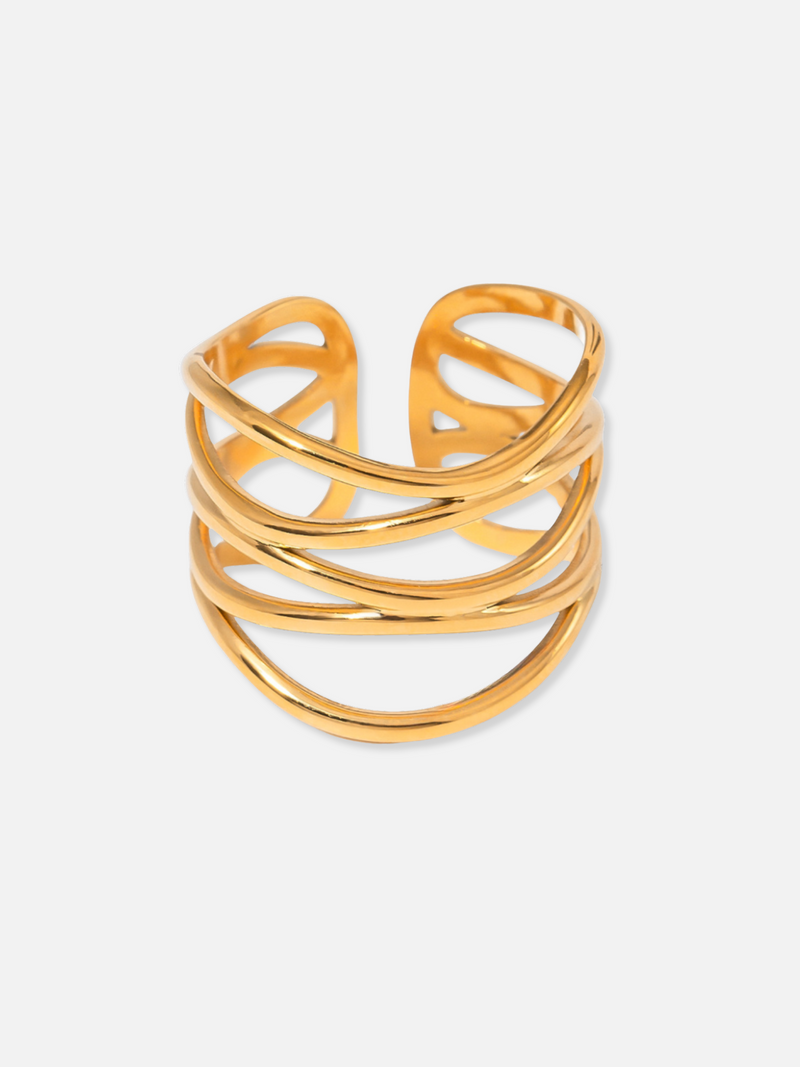 Aza Adjustable Gold Ring Set