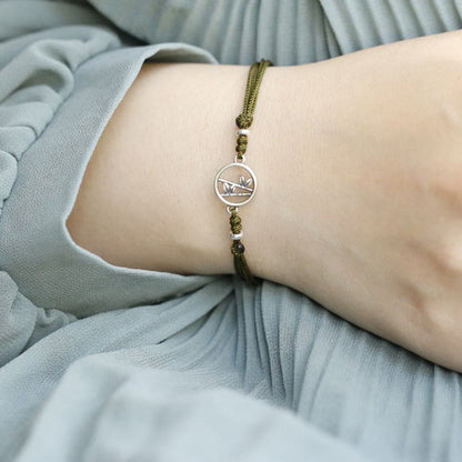 925 Sterling Silver Bamboo Red String Bracelet