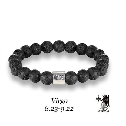 Handmade Lava Stone Zodiac Bracelet