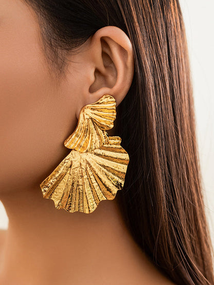 Geometric Leaves Shape Color Drop Earrings