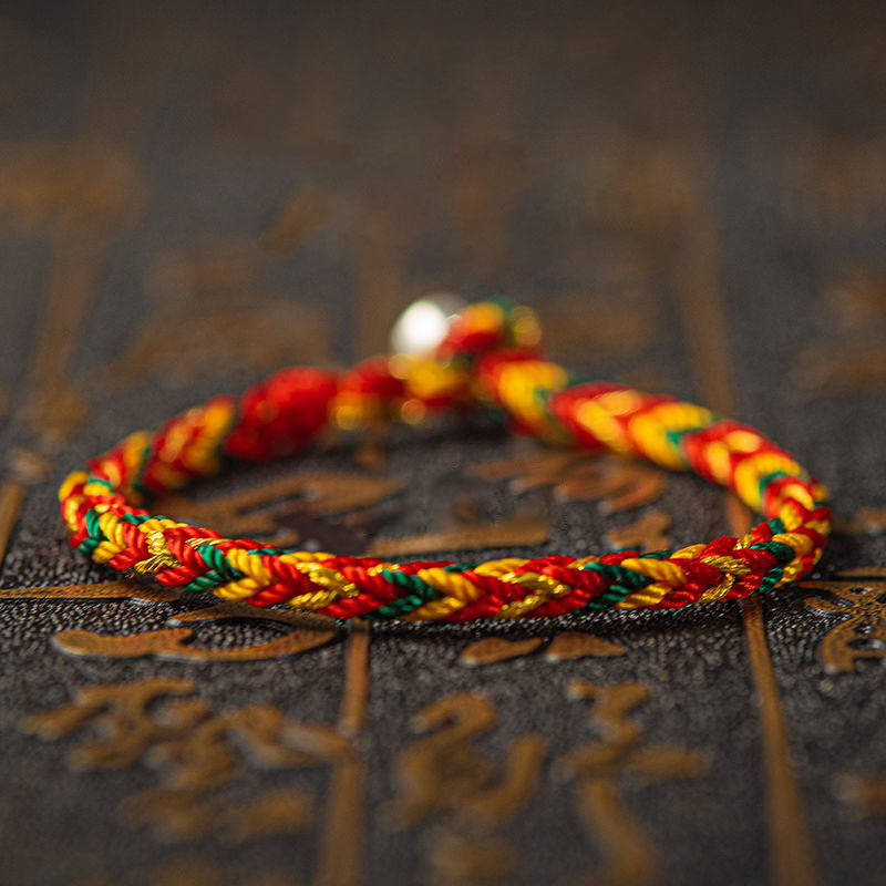 Buddha Stones "may You Be Good Fortune and Success" Lucky Multicolored Bracelet