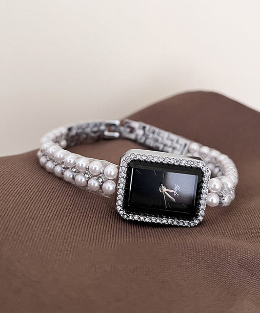 Fine Silk Stainless Steel Alloy Pearl Zircon Waterproof Watches