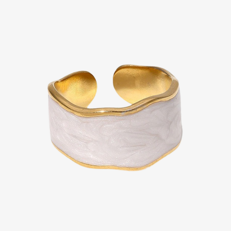 Cydney White Adjustable Rings Set