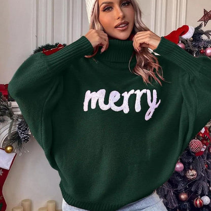 Festive Sweater for Women with Turtleneck