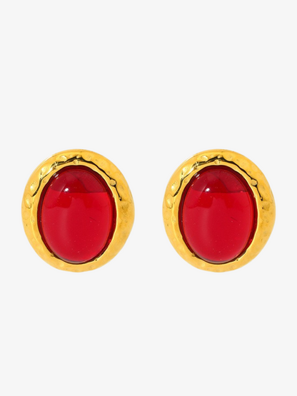 Viviann Hammered Oval Drop Earrings