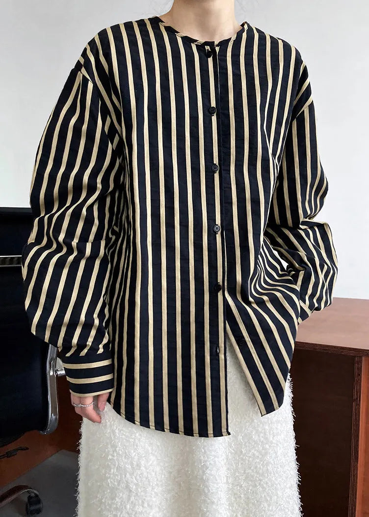 Black O-neck Patchwork Cozy Top Fall