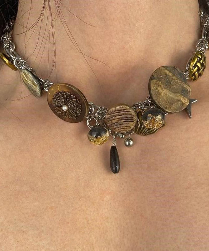 Sterling Silver Stainless Steel Copper Pendant Necklace