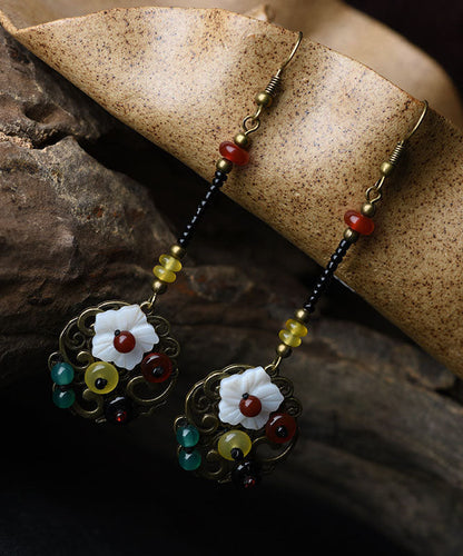 Colorblock Agate Copper Original Drop Earrings