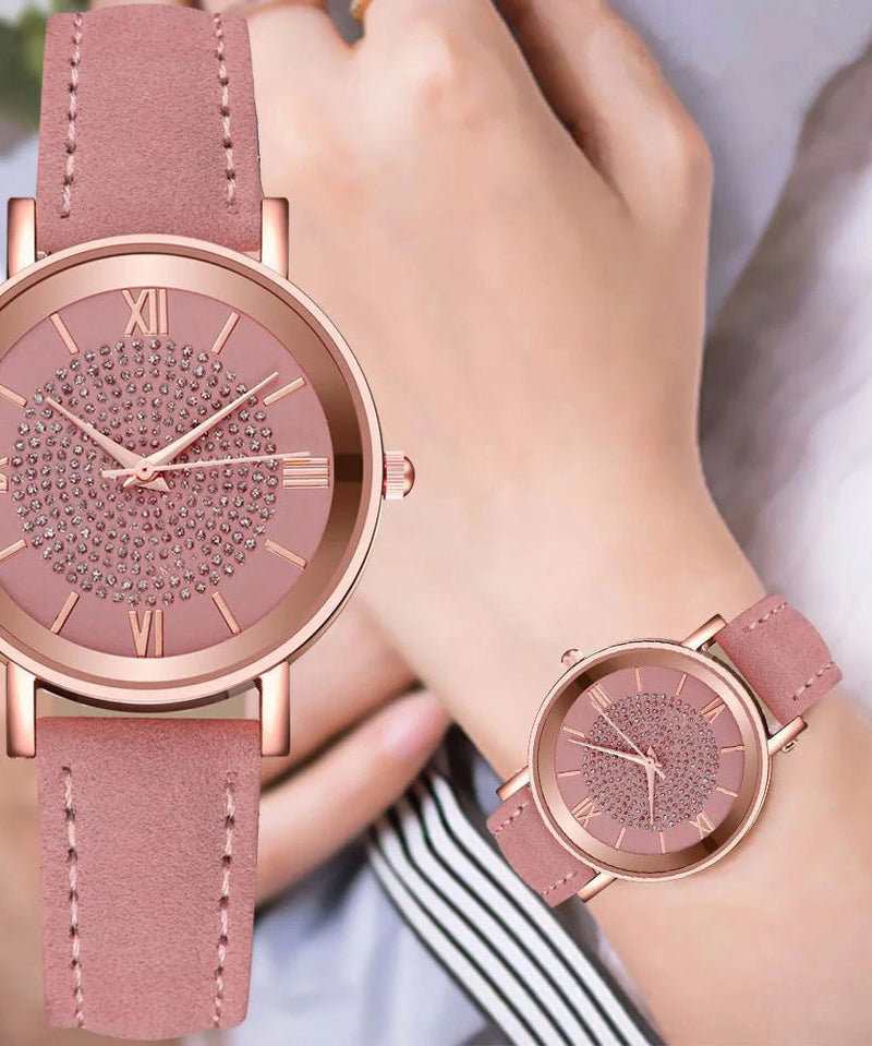 New Style Pink Starry Sky Dial Watches for Roman