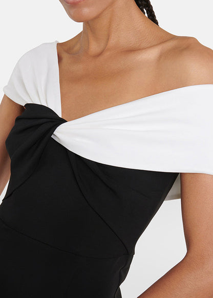 New Black Slash Neck Off Shoulder Slim Fit Dress Summer