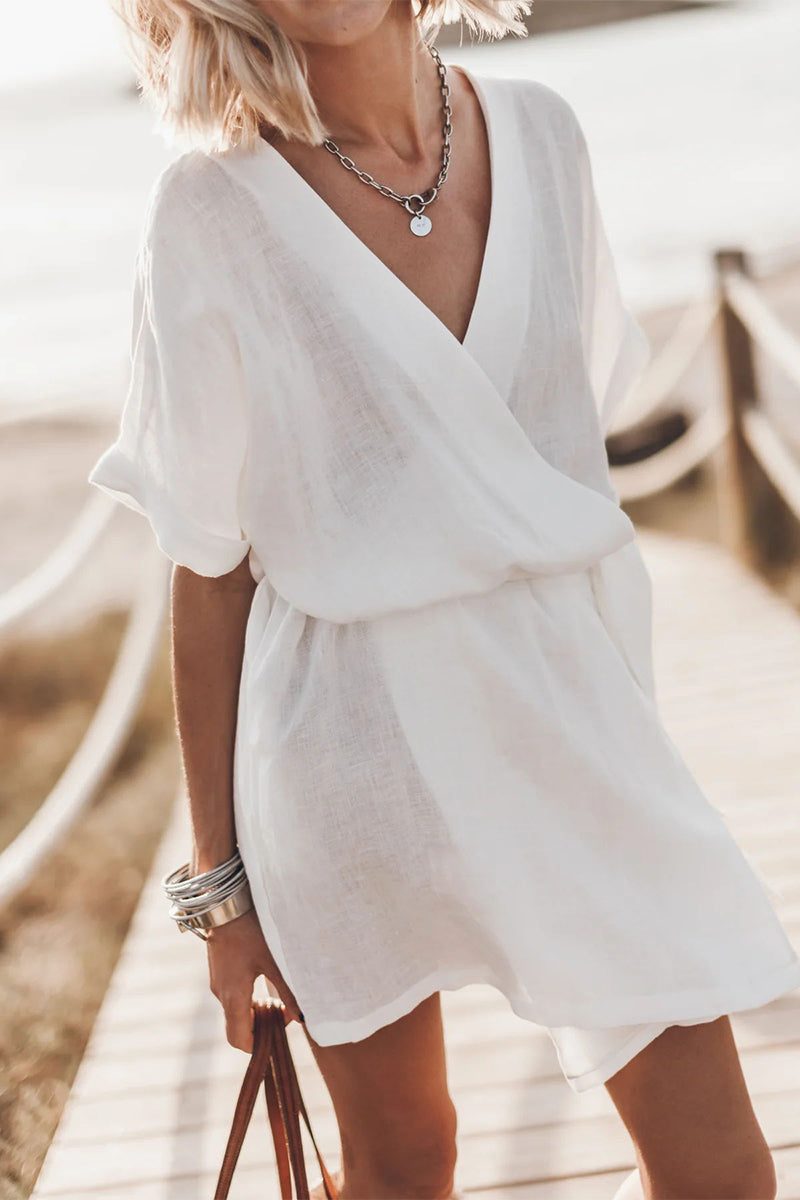 Simplicity Pocket V Neck a Line Dresses
