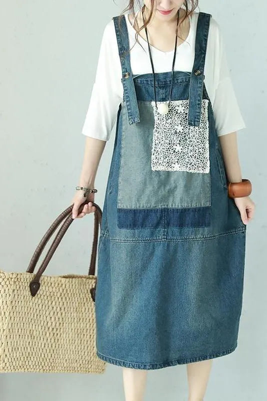 Lace Blue Denim Sundress Summer Clothes