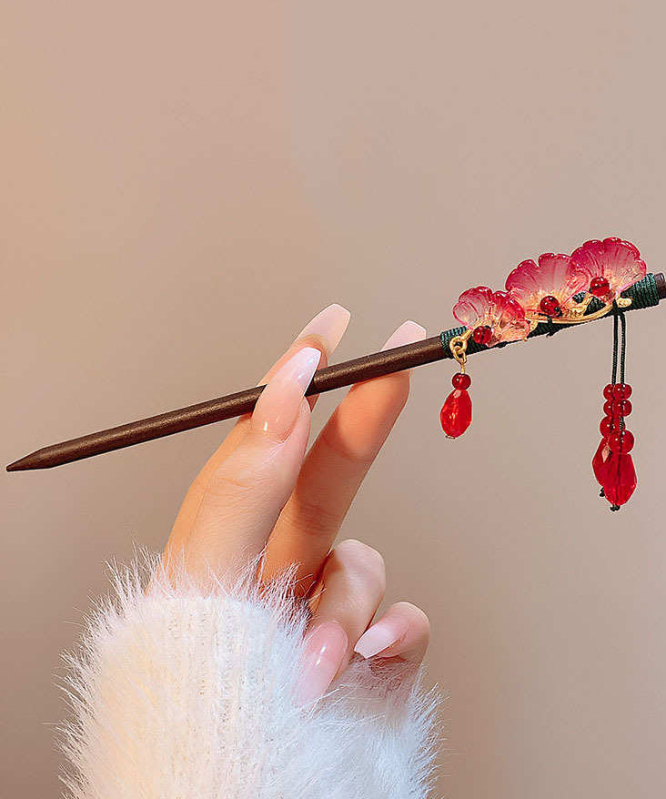Chinese Style Black Woodiness Alloy Tassel Hairpin