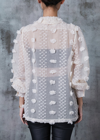 Apricot Ruffled Cotton Upf 50+ Coat Summer