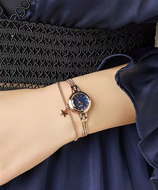 Vogue Blue Alloy Tempered Glass Watches