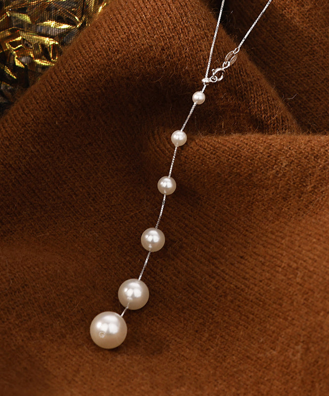 Diy Silk Sterling Silver Pearl Tassel Pendant Necklace
