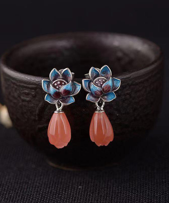 Cloisonne Pearl Stud Earrings
