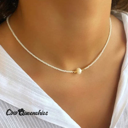 Freshwater Pearl Necklace (4 Color Options)