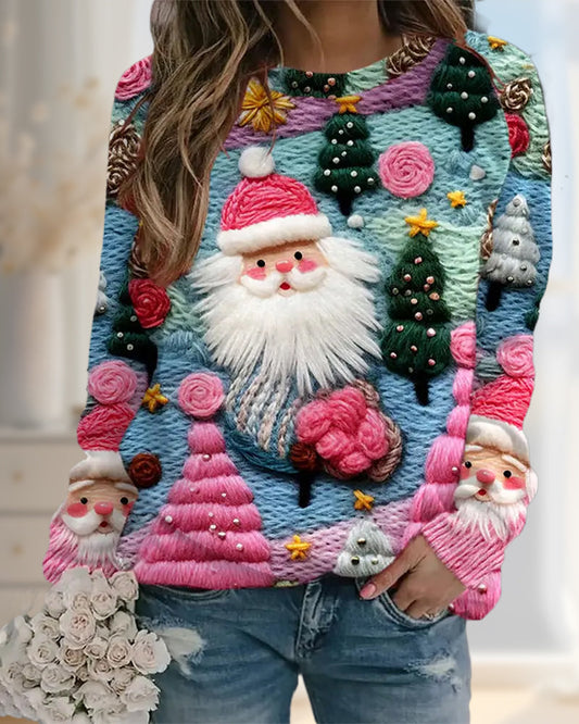 Christmas Tree and Santa Claus Print