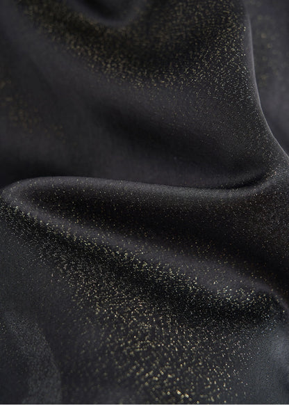 Black Embroidered Decorated Silk Vest Sleeveless
