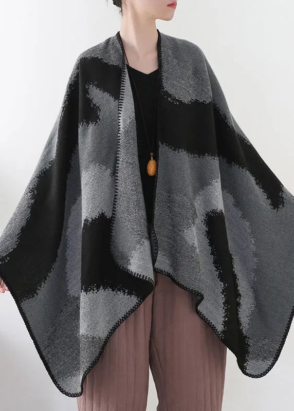 Handmade Tie Dye Gradient Color Cashmere Cardigan Long Sleeve