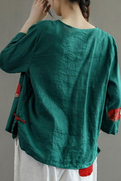 Patchwork Pocket Summer Retro Shirt