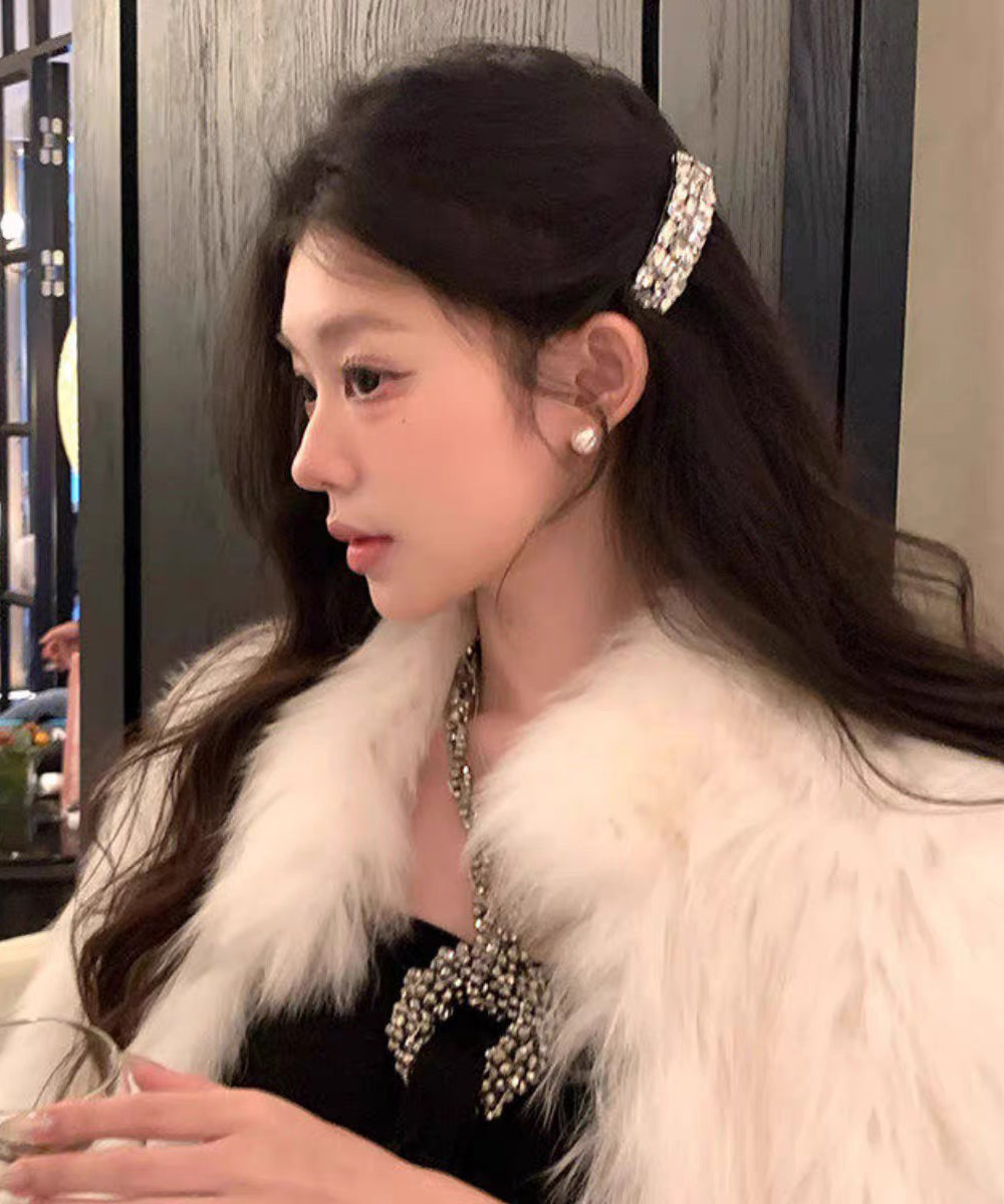 White Acrylic Zircon Hairpin