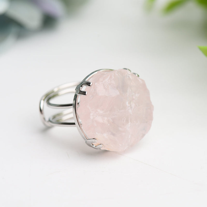 2-inch Mixed Raw Stone Healing Ring for Spiritual Balance