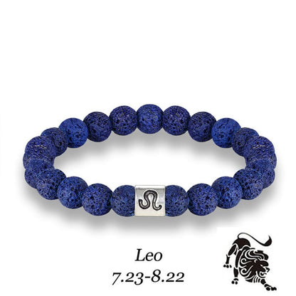 Handmade Lava Stone Zodiac Bracelet