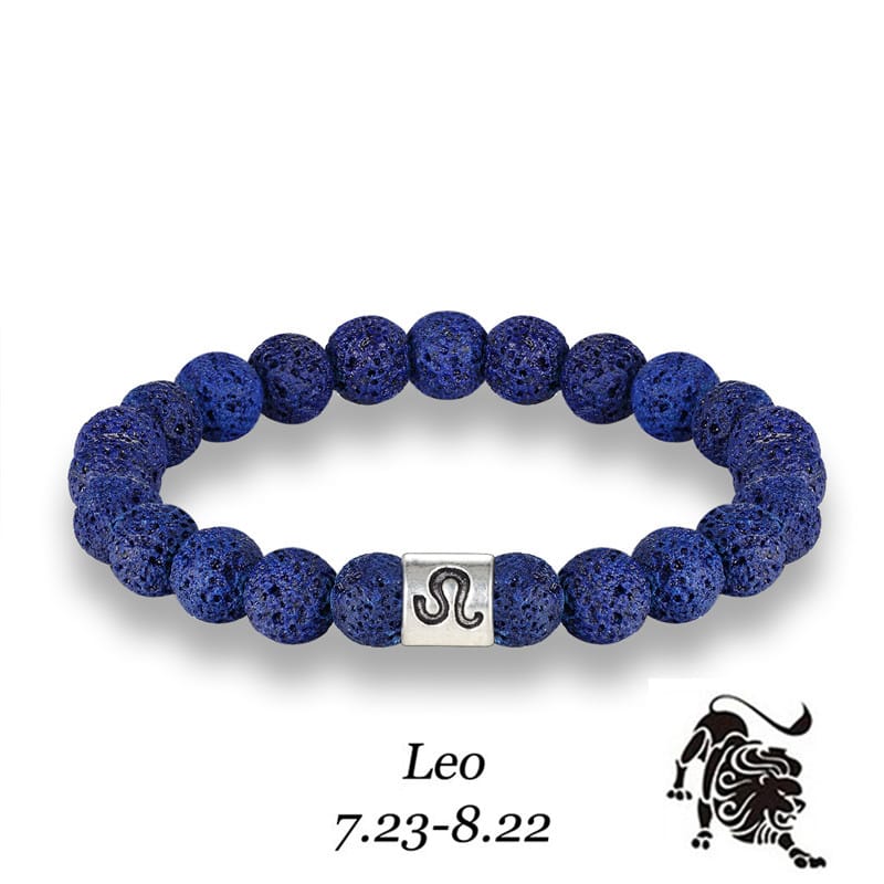 Handmade Lava Stone Zodiac Bracelet