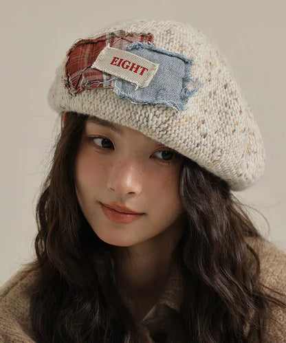 Khaki Versatile Patch Knit Breton Hat