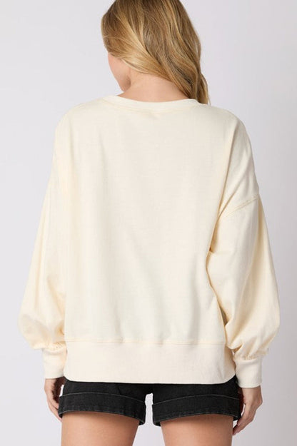 Christmas Gingerbread Man Sequin Casual Long-Sleeve Sweatshirt