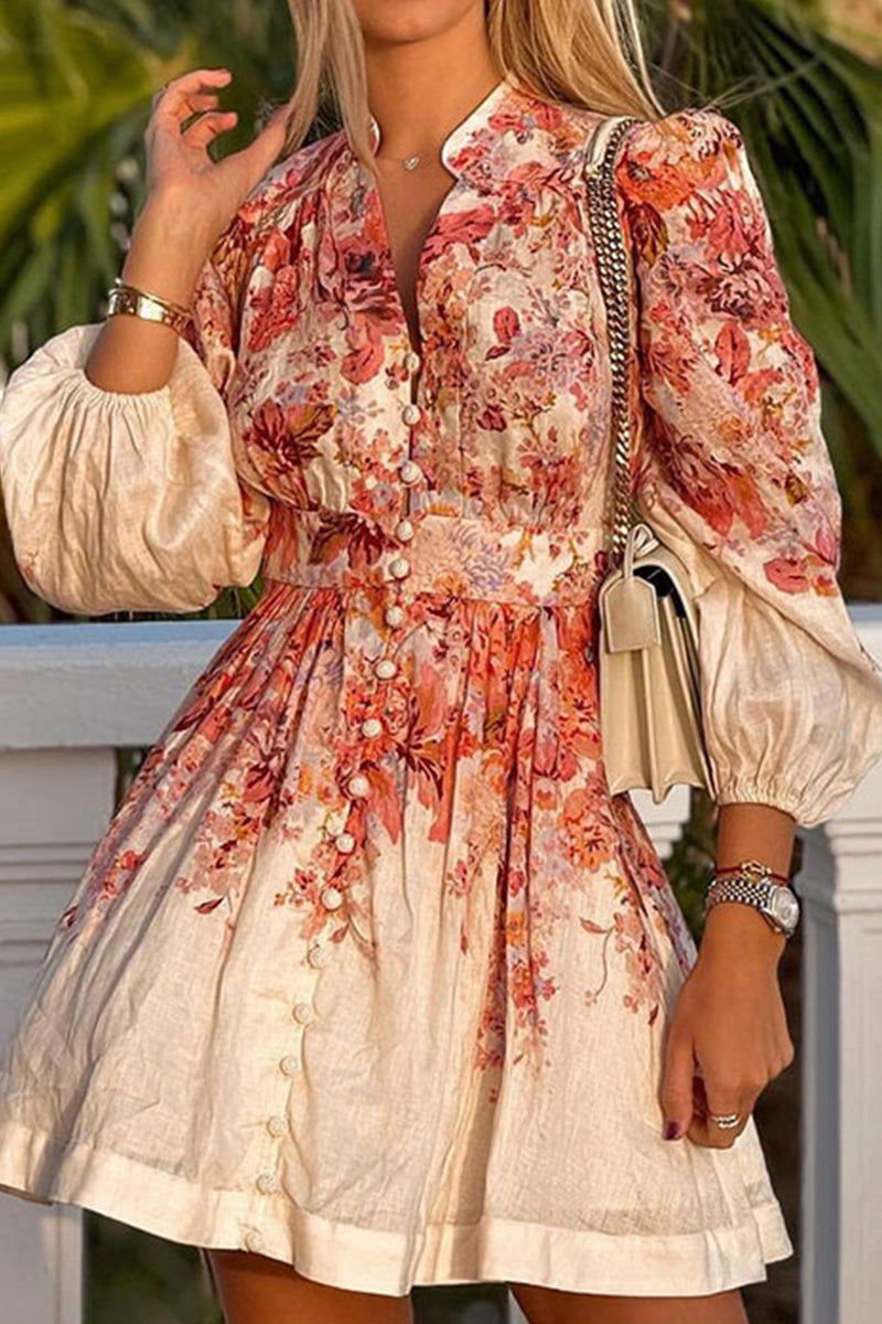 Buckle V Neck a Line Dresses