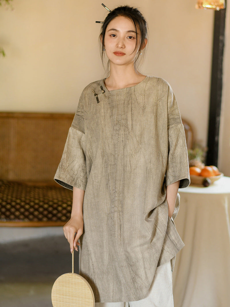 Summer Loose Linen Short Dress