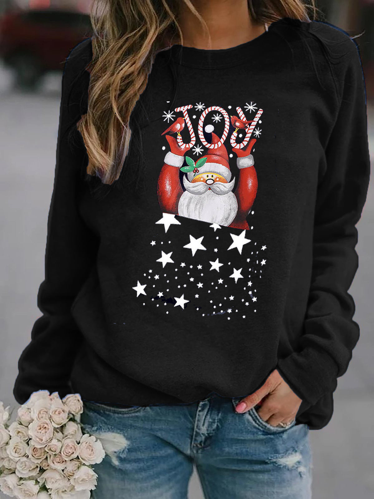 Women's Sweatshirt with Festive Christmas Motif R&B