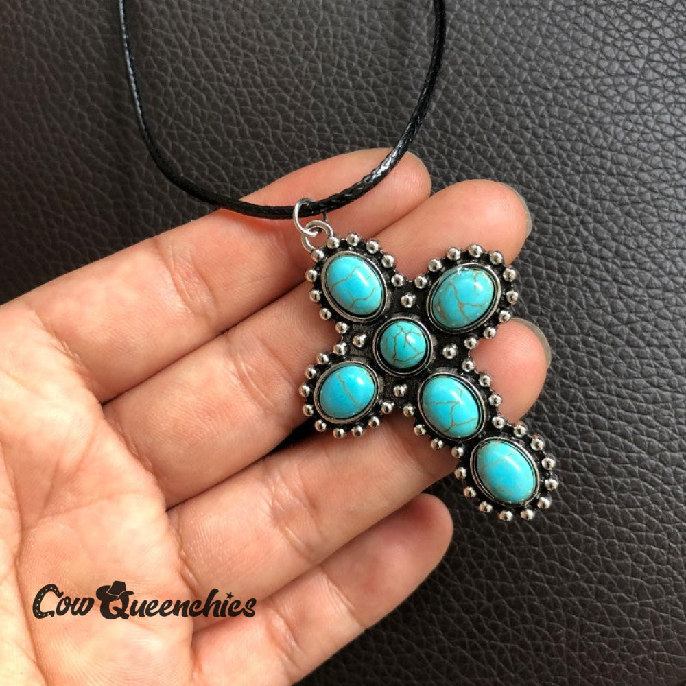 Turquoise Cross Necklace
