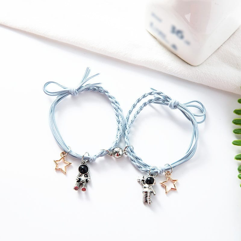 Natural Stone Couple Bracelet Crystal Set (2 Pieces)