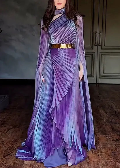 Italian Pink Asymmetrical Design Silk Maxi Dresses Spring