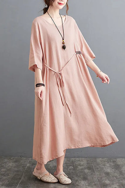 -spring Loose Embroidered Dress