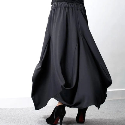 Cotton Clothes 18th Century Elastic Waist Black Skirt