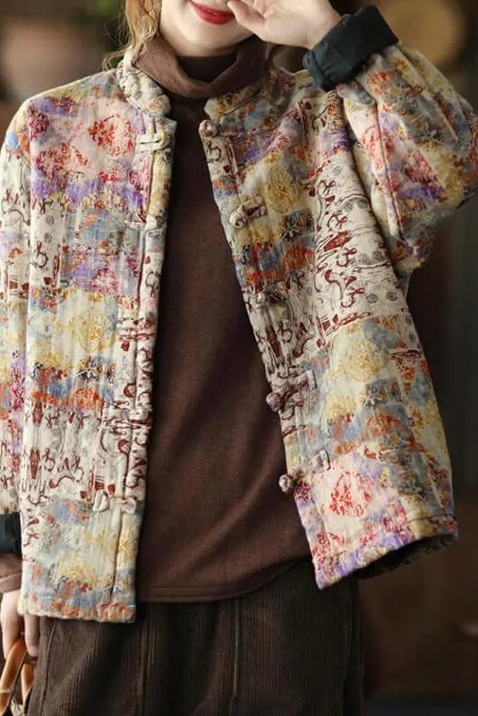 Limited Stock- Retro Thick Warm Print Cotton Coat