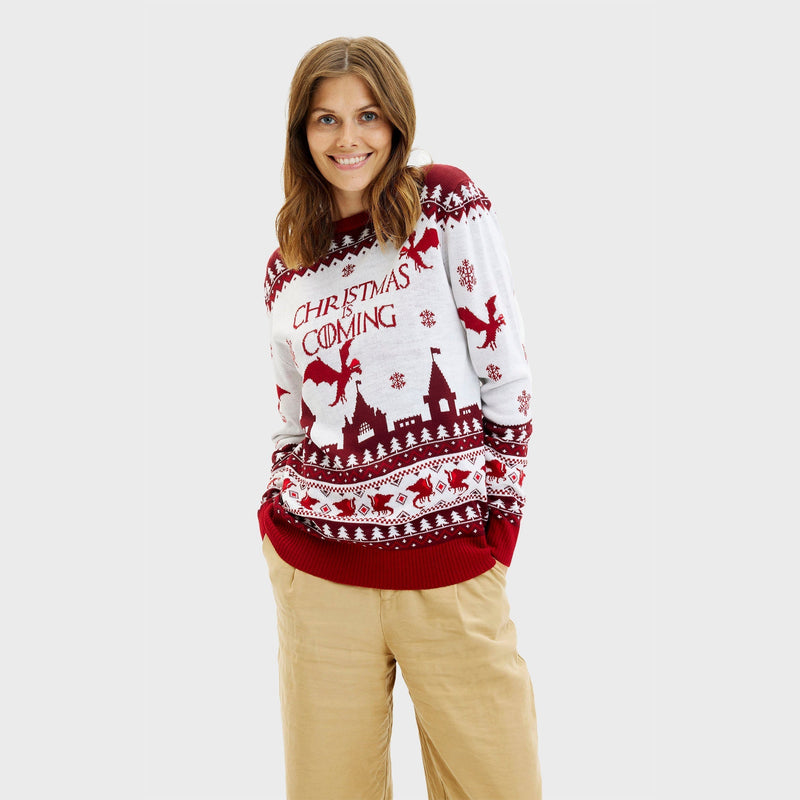 Santa Claus Is Coming Christmas Sweater Women's