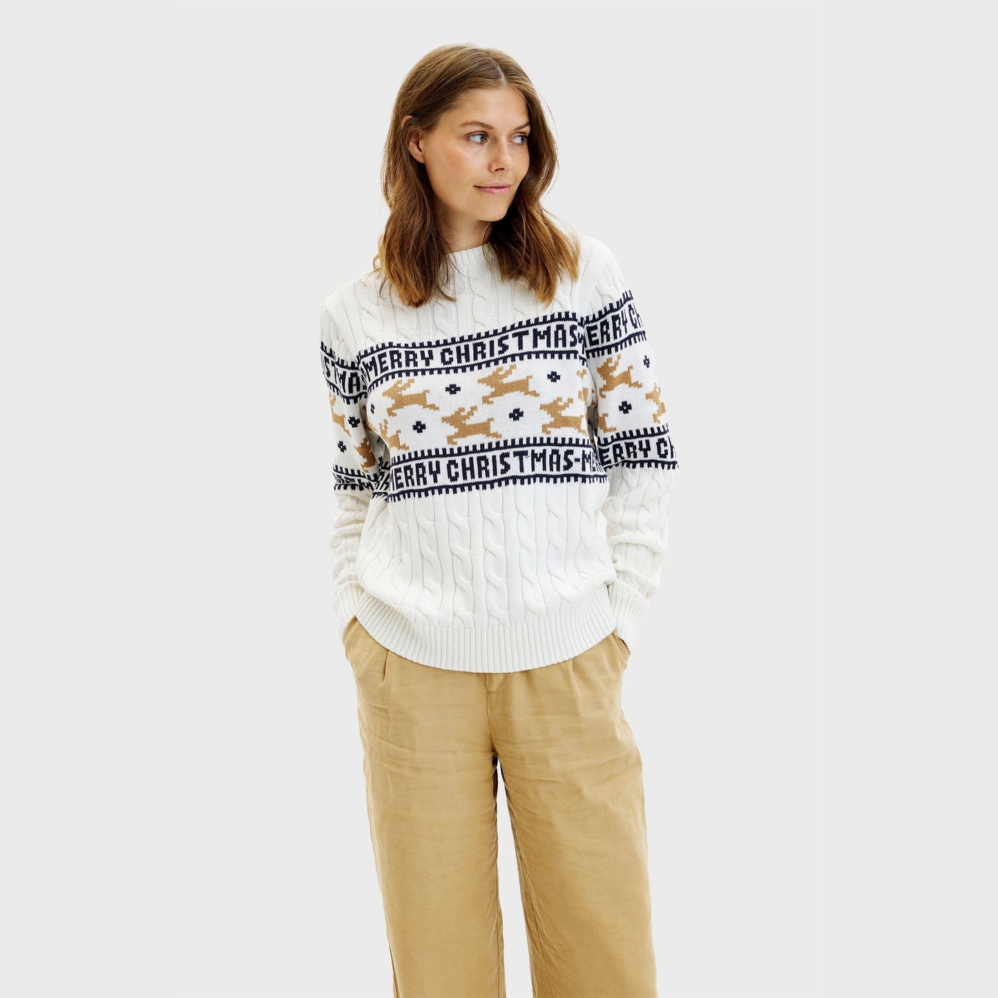 The Elegant Christmas Sweater White Women's