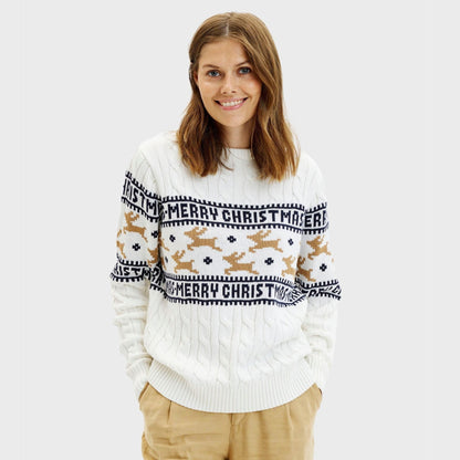 The Elegant Christmas Sweater White Women's