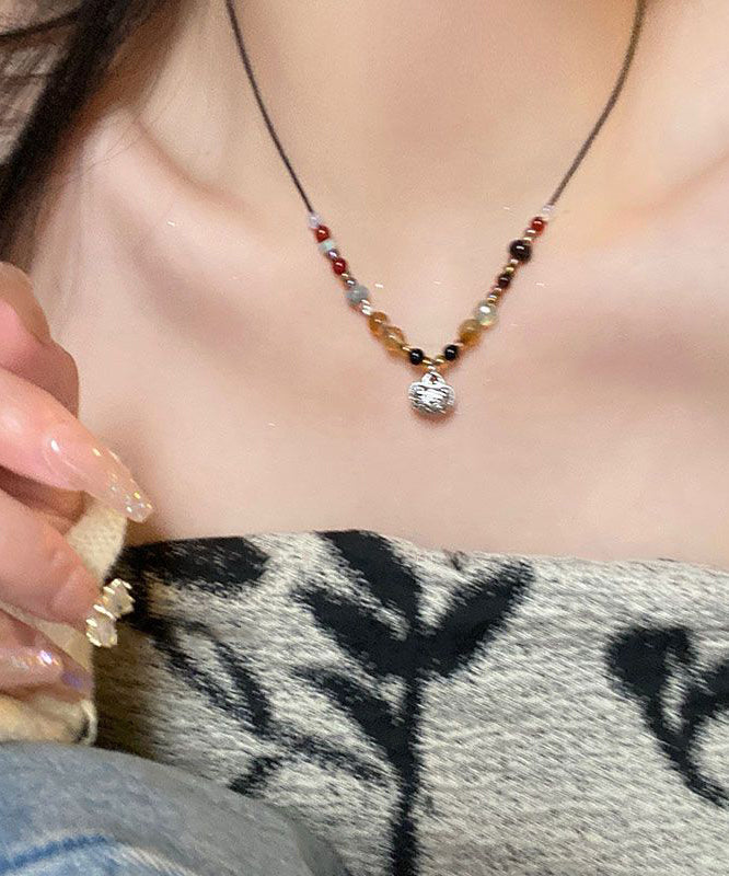 Copper Pearl Agate Pendant Necklace