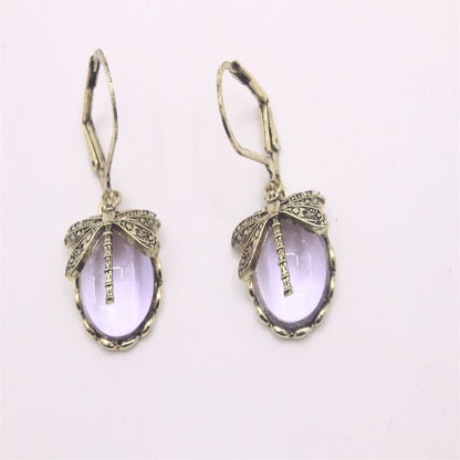 Enchanted Dragonfly Crystal Drop Earrings