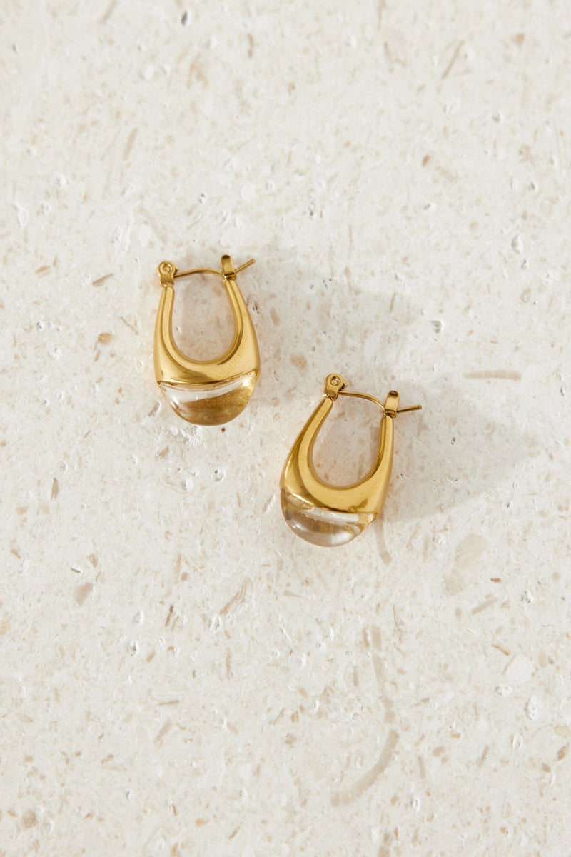 18k Gold Plated Frozen Icicle Hoop Earrings Gold