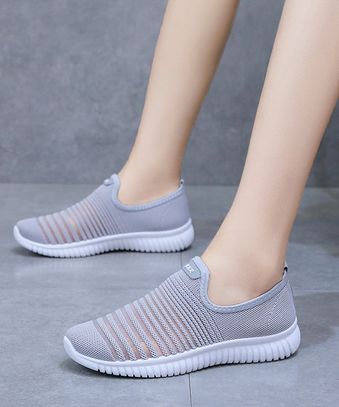 Knit Fabric Flat Shoes for Hollow Out Flat Shoes