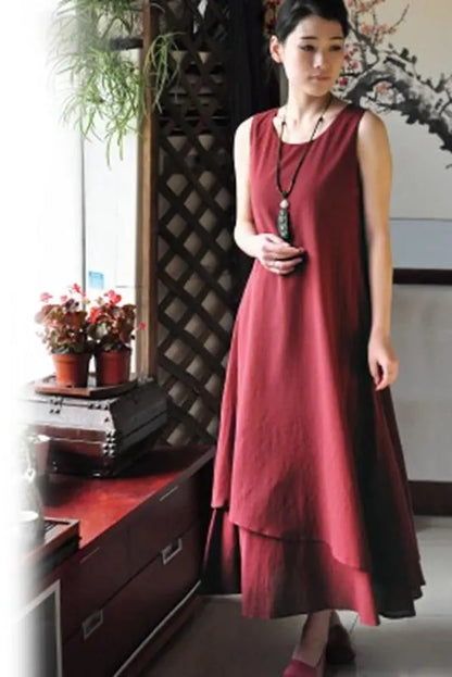 Sleeveless Cotton Maxi Dresses Clothes